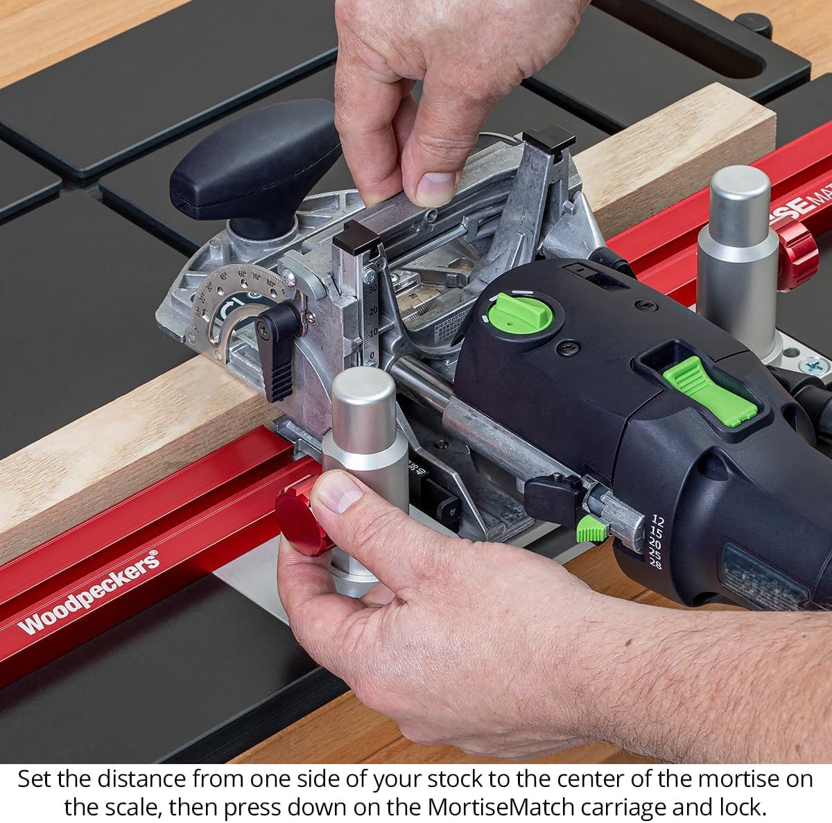 Woodpeckers MortiseMatch, Precision Joinery Table Designed for Festool Domino Joiners, Mirror-Matched Miter Jig & Protractor Fence System, Made in USA MORTMATCH