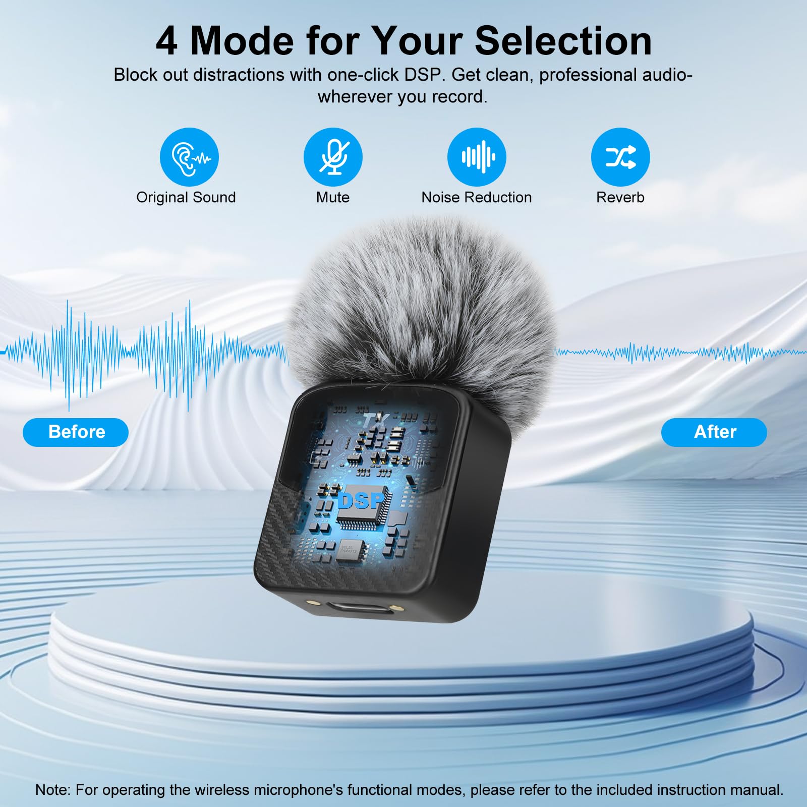Mini Mic Lavalier Mikrofon für iPhone/iPad/Android,Mini Mikrofon Plug-Play Professionelles Rauschunterdrückung, 25h Nutzdauer,Lavalier Wireless Microphone für Videos, Vlog, YouTube, TikTok,Live-Stream