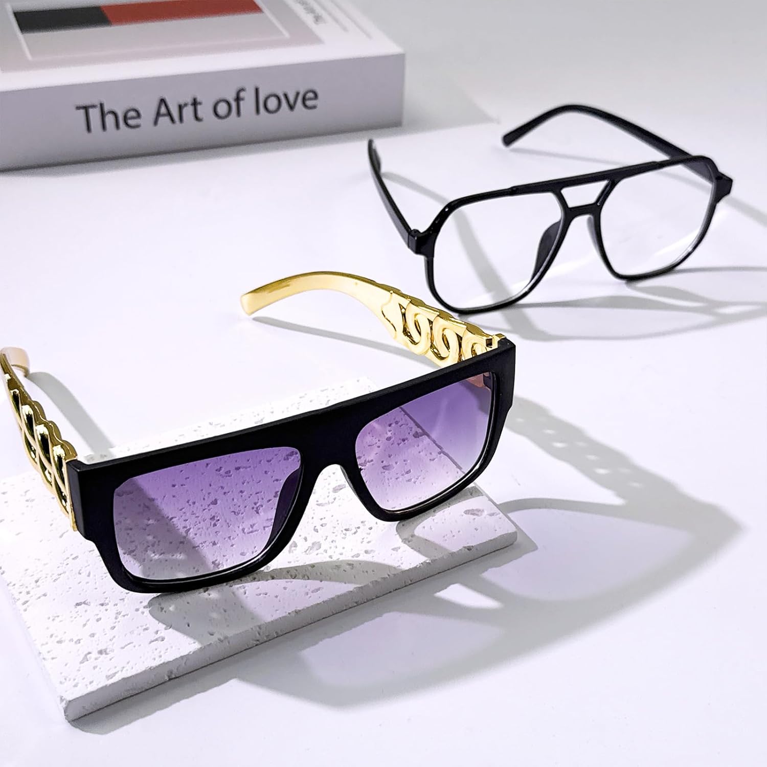 80s 90s Hip Hop Costume Kit Rapper Accessories Bucket Hat Gold Dollar Sign Chain Rapper Sunglasses for Halloween - Image 6