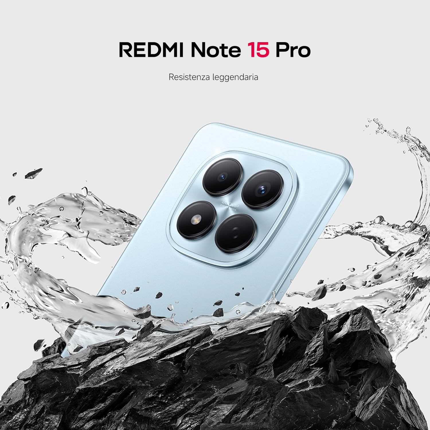 Xiaomi Redmi Note 15 Pro, Smartphone 12+512GB, Batteria massiccia da 6500 mAh, Fotocamera 200 MP, Resistenza IP65, Display AMOLED FHD+ da 6,77", Blu Ghiacciaio, Garanzia 2 anni, Caricatore non incluso