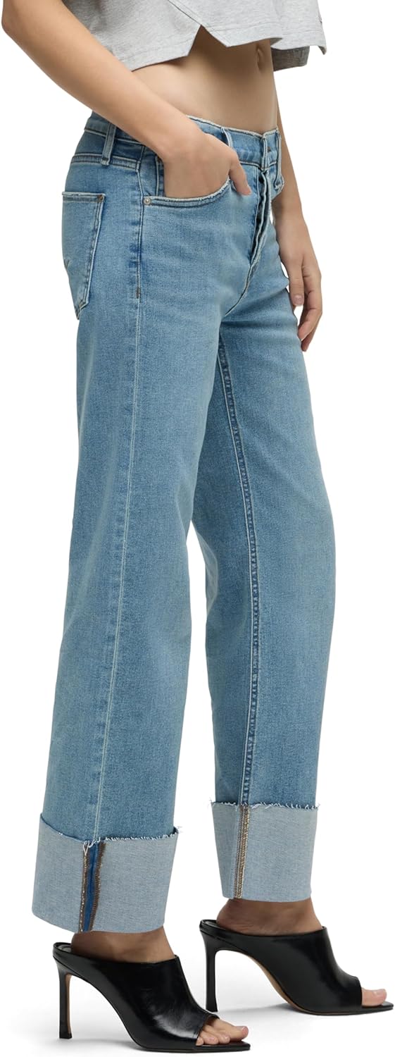 Hudson Womens Rosie Petite High Rise Wide Leg Jean - Image 2