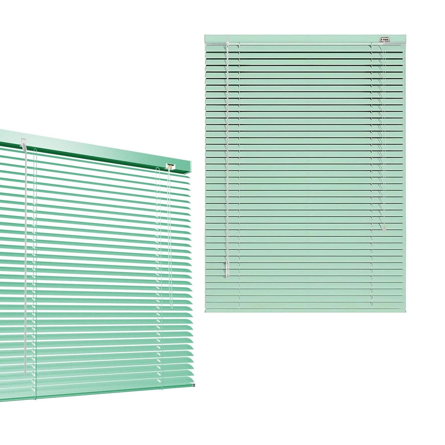 AJTXCSFOQL 25mm Aluminum Blinds, 30 48 66 82 94 102 116 130 140 155 170 Wide Blackout Window Blinds & Shades, Blinds for Home Nursery Bedroom Kitchen Bathroom, Easy to Install(Green)