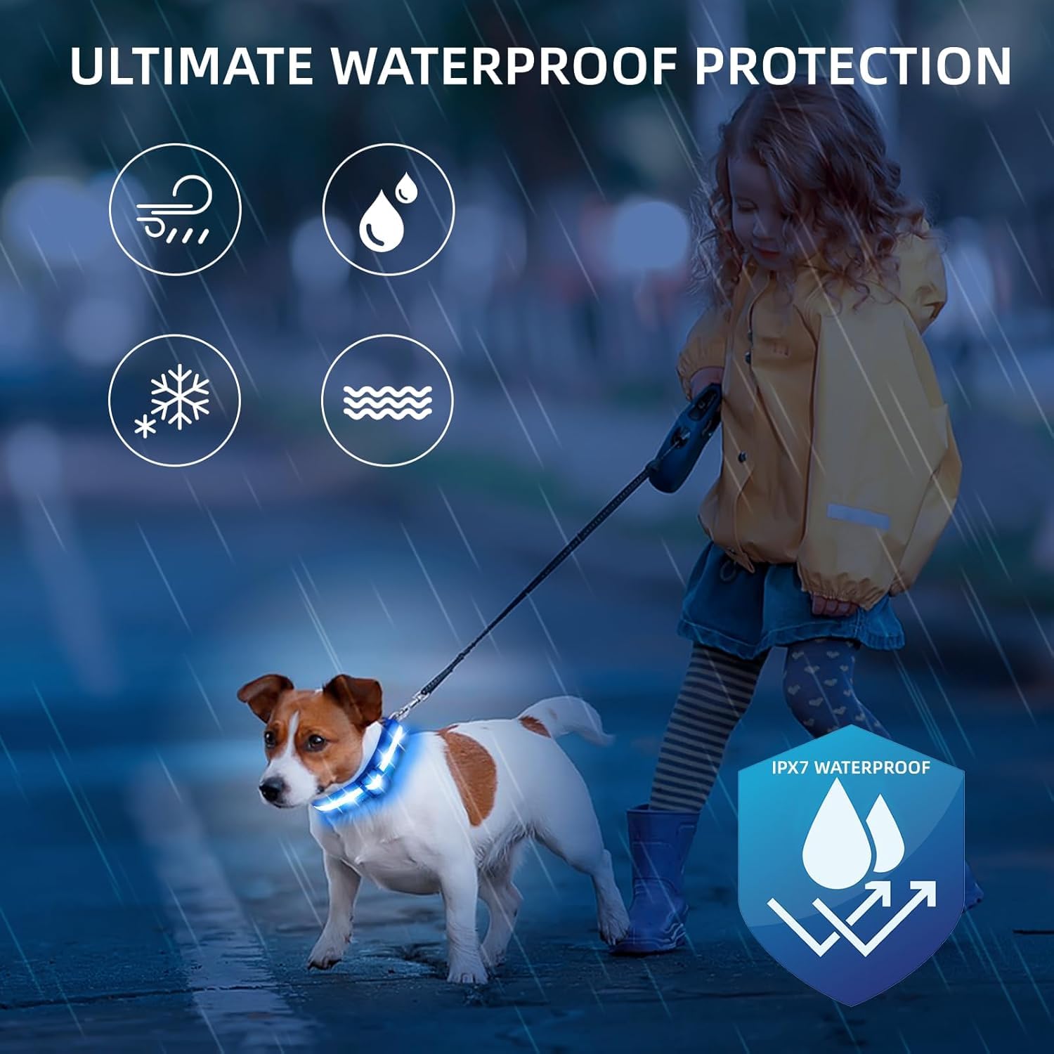 Light up Dog Collar, High Visibility & Durable Nylon Material - Image 4