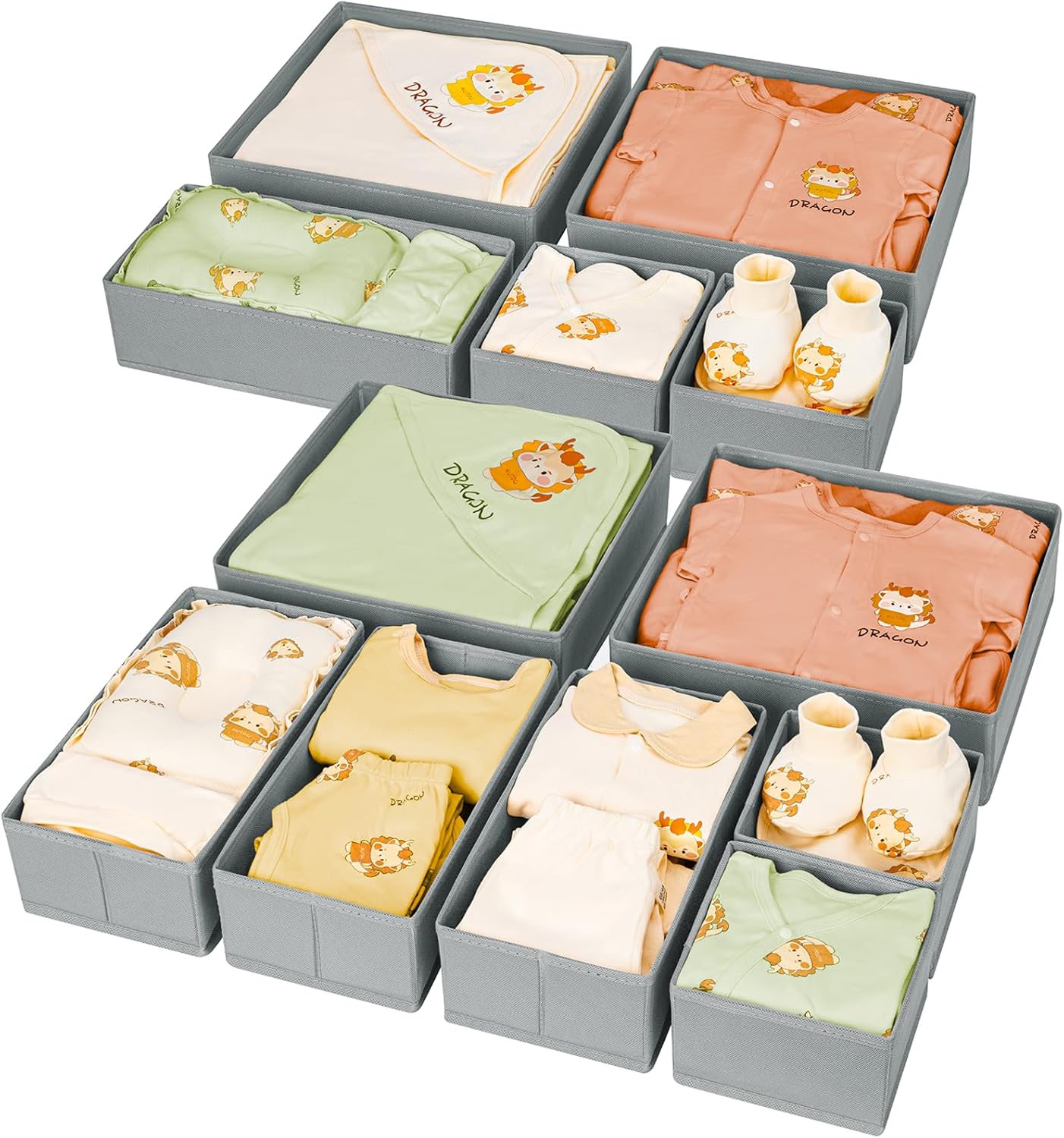 DIMJ Organizadores de Cajones Gris Clásico, 12 Piezas