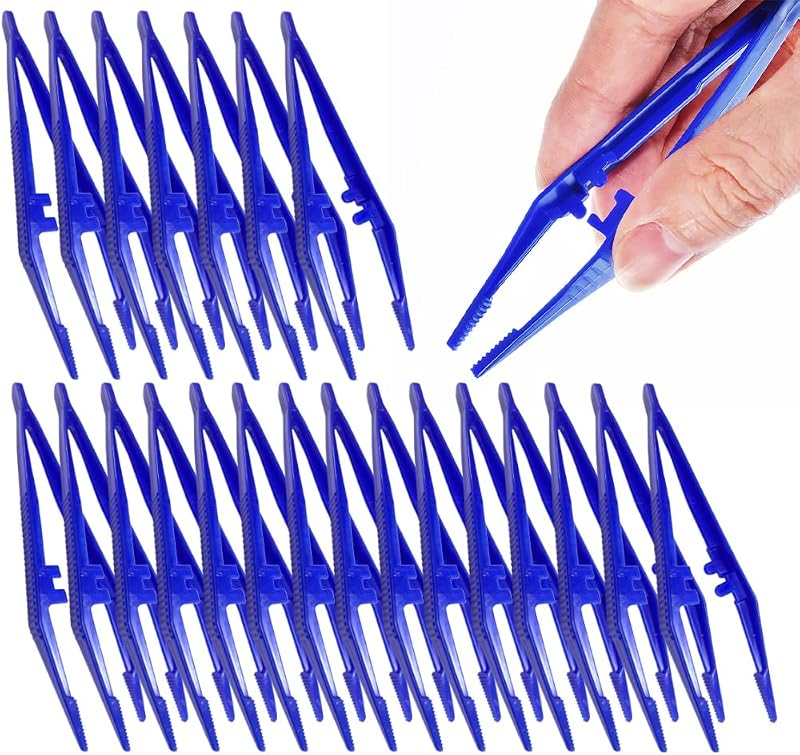 Pinzas de primeros auxilios, pinzas de plástico, pinzas desechables para uso médico, manualidades, vendajes, gasas, laboratorio, escuela, ciencia primaria