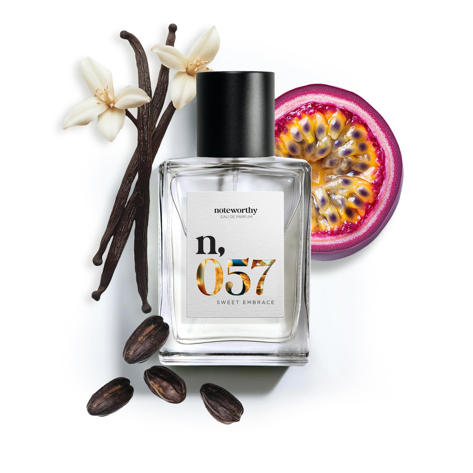Noteworthy n 057 Sweet Embrace Eau De Parfum Vanilla Passionfruit Tonka Bean Sophisticated Warm Fragrance for Any Occasion