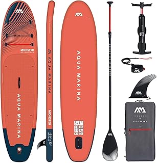 SUP Aqua Marina Monster 366x84x15cm Aufblasbares Stand Up Paddle Board Surfboard für Einsteiger & Fortgeschrittene mit zubehör