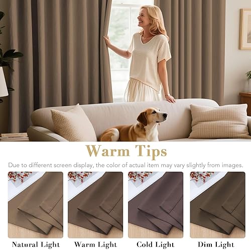 Miniatura 315 de H.Versailtex - Cortinas opacas con aislamiento térmico para oscurecer la habitación, cortinas extralargas, paneles con ojales