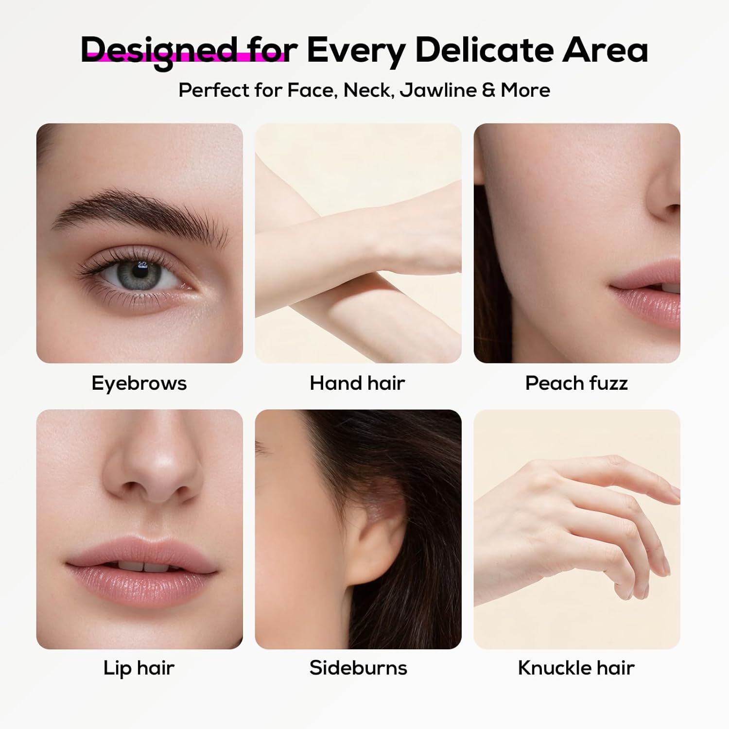 Sonic Dermaplane Razor for Women, Facial Hair Remover with LED Light, 3 Speed Mini Electric Dermaplaning Tool for Sensitive Skin, Peach Fuzz Removal, 9 Safety Blades & 1 Exfoliating Head