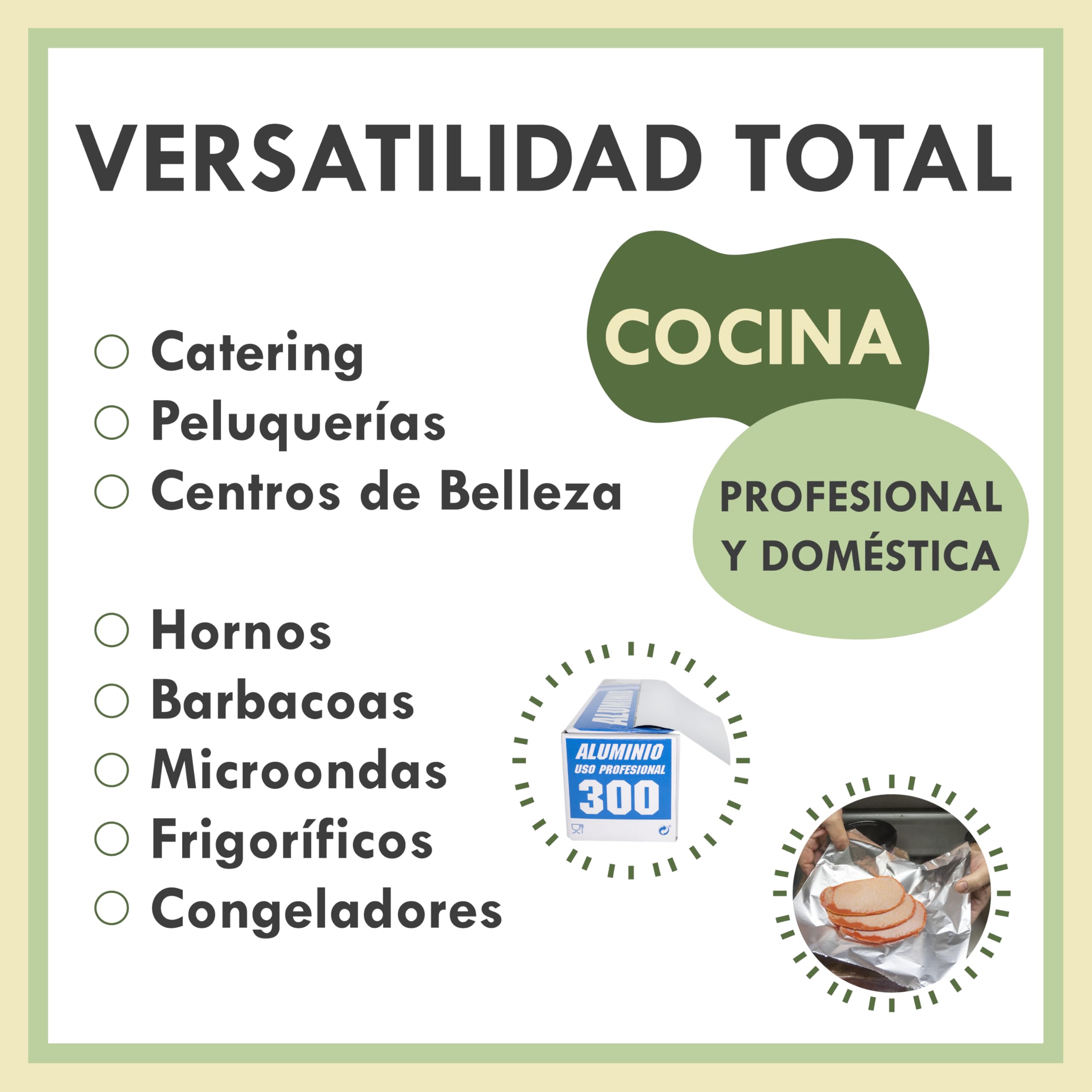 Papel Aluminio Industrial Cocina 30 cm ancho y 1,1KG de peso Rollo Albal Profesional Extra Grueso Papel Plata Apto para Peluquería Mechas Catering Industria Alimentaria Camping