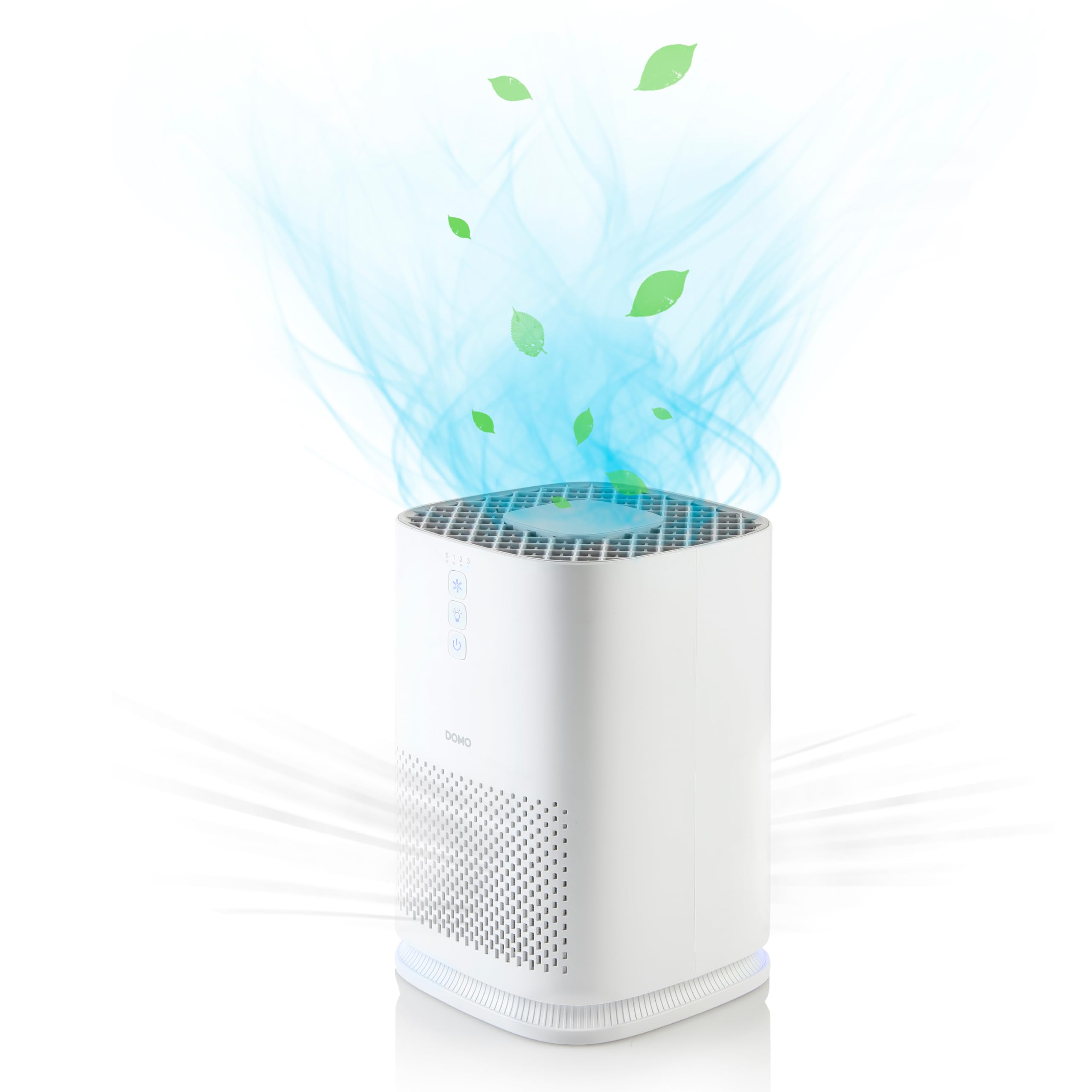 DOMO DO264AP oczyszczacz powietrza, filtr HEPA – przeciw pleśni i pyłkom – do pomieszczeń maks. 20 m²/50 m³ – tryb uśpienia < 61 dB – Airpurifier z inteligentnym filtrem Reset – 3 prędkości i tryb