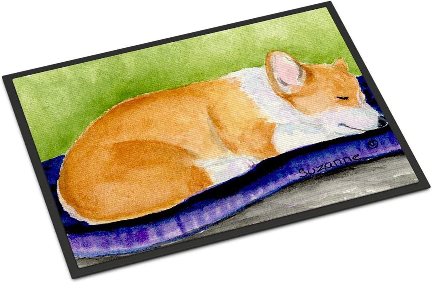 Caroline's Treasures SS8920MAT Corgi Doormat 18x27 Front Door Mat Indoor Outdoor Rugs for Entryway, Non Slip Washable Low Pile, 18H X 27W