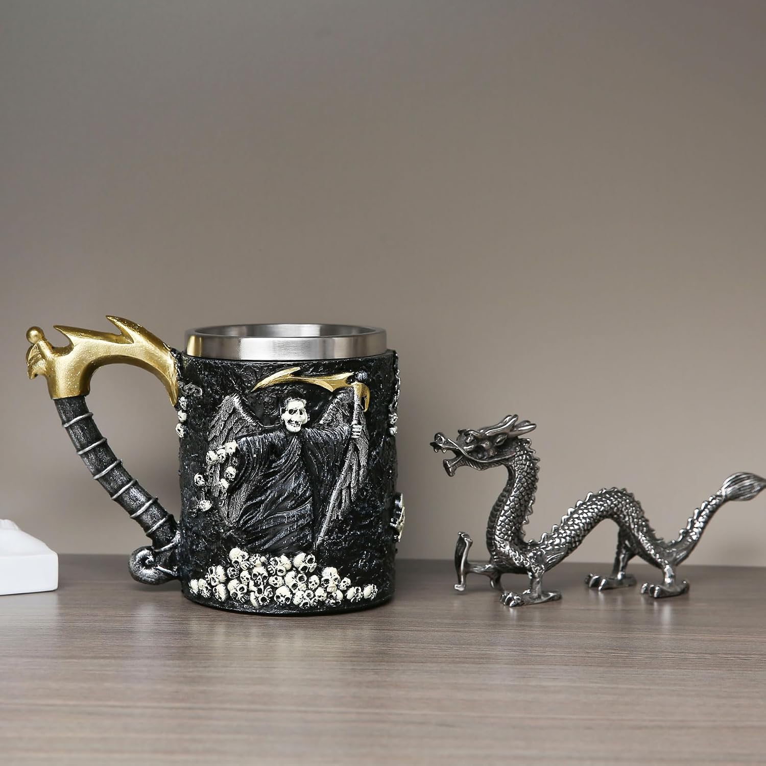 Death Reaper Handle Coffee Mug for Men Festival Decoration Gifts 12oz