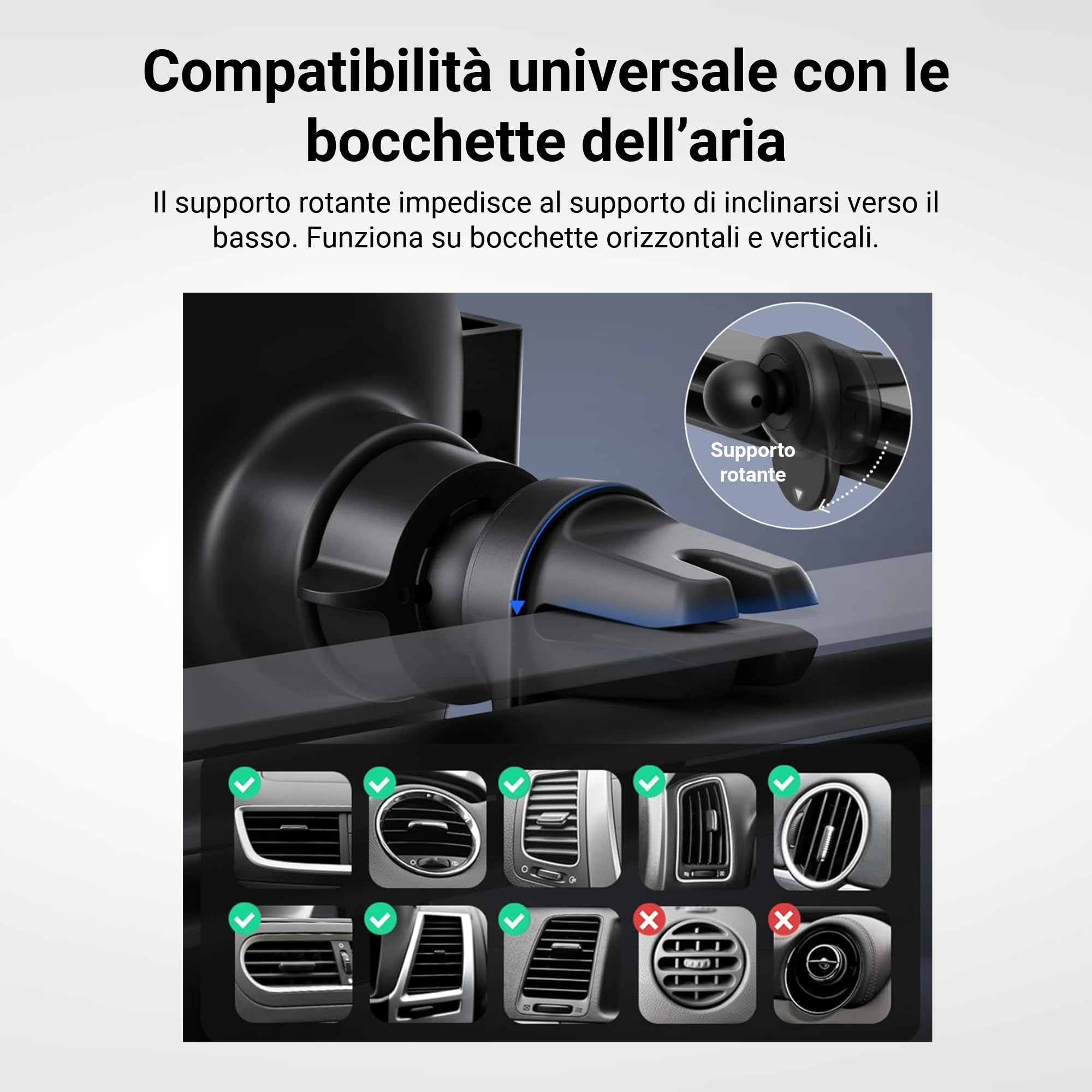 iOttie Auto Sense 2 - Supporto per telefono da auto con ricarica wireless Qi, fissaggio automatico, per Google Pixel, iPhone, Galaxy, Huawei, LG, e altri smartphone, adattatore di alimentazione non