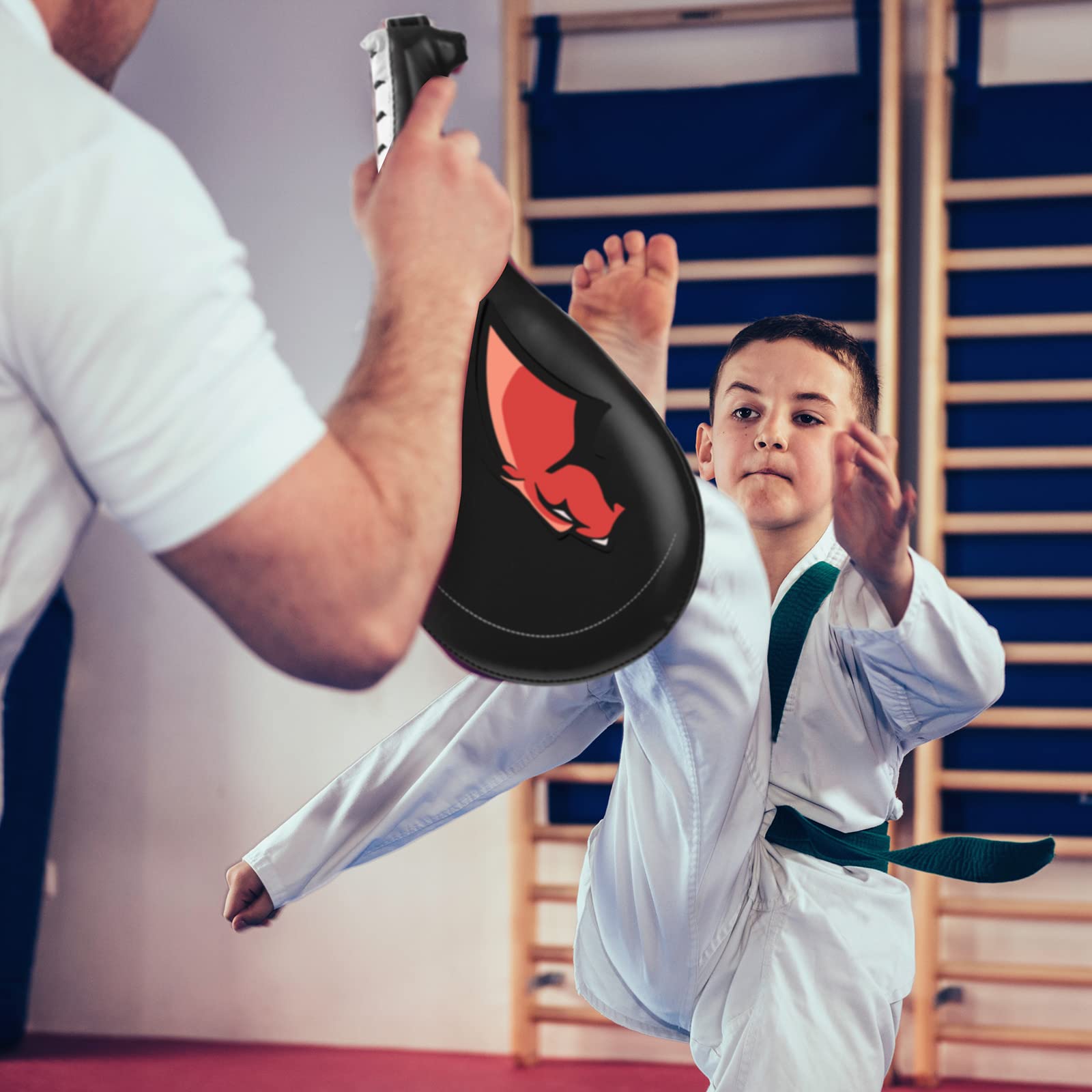 OVERMONT 1 Paire de Pattes à Main en PU avec Double Rembourrage pour Boxer Taekwondo