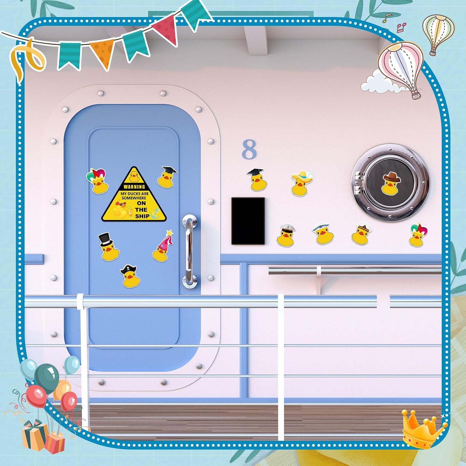 Hoteam 13 Pcs Ducks Cruise Door Magnets Decor Cruise Ducks,Yellow Duck image 2