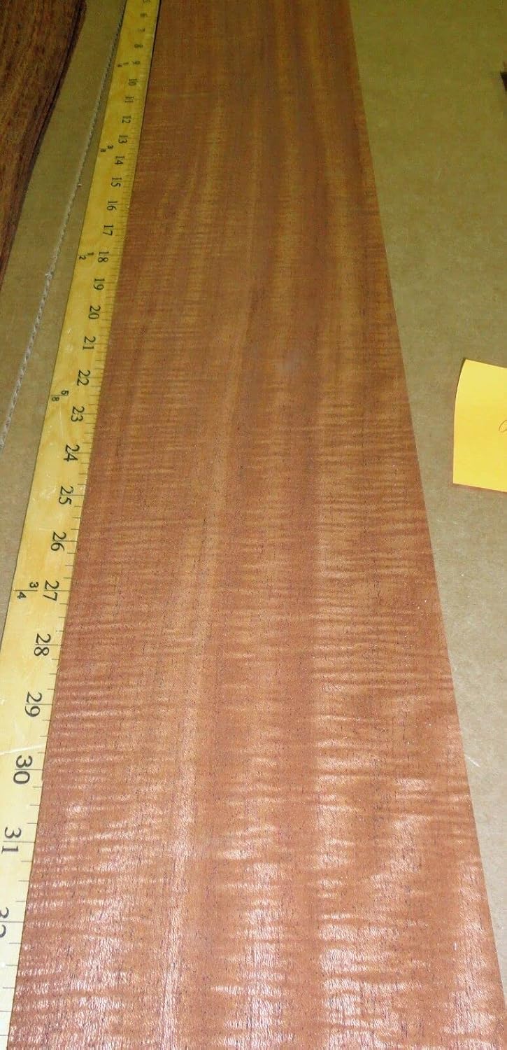 Mahogany Honduras Sapele Figured Wood Veneer 6" x 34" raw no Backing 1/42"