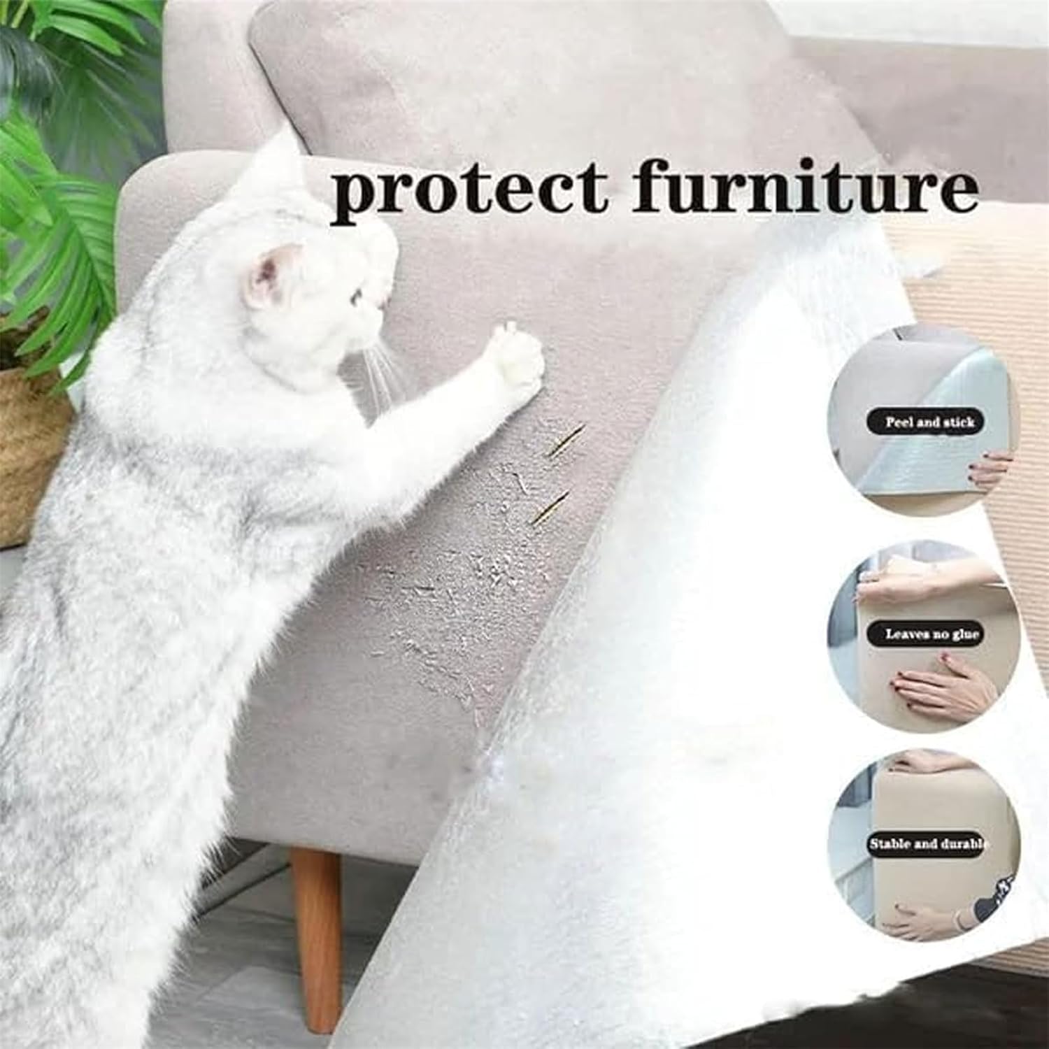 review Asisumption Cat Scratching Mat, Asisumption Cat Scratcher, Asisumption Cat Scratch Pad, Cat Scratching Mat Self-Adhesive, Trimmable Self-Adhesive Cat Couch Protector Wall Furniture-Khaki||12 * 40in