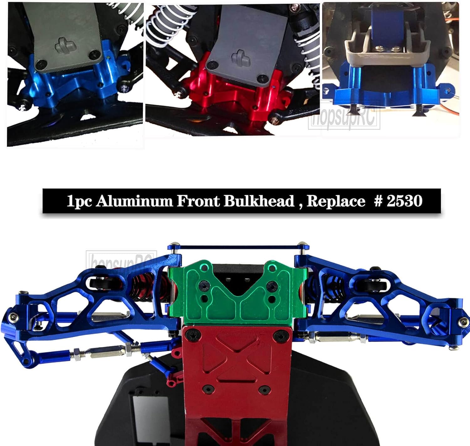 RC Alloy Front Rear Suspension Arm Upgrades Part for 1/10 Rusltler 2WD VXL,Caster Block,Steering Blocks,Rear Stub Axle Carriers,Shock Tower,Steering Bellcranks,Front Bulkhead,Blue