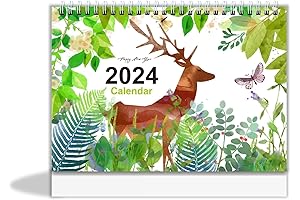 2024 Photo Calendar Custom Wall Calendar Personalized DIY Planner for Home and Office Deer Print