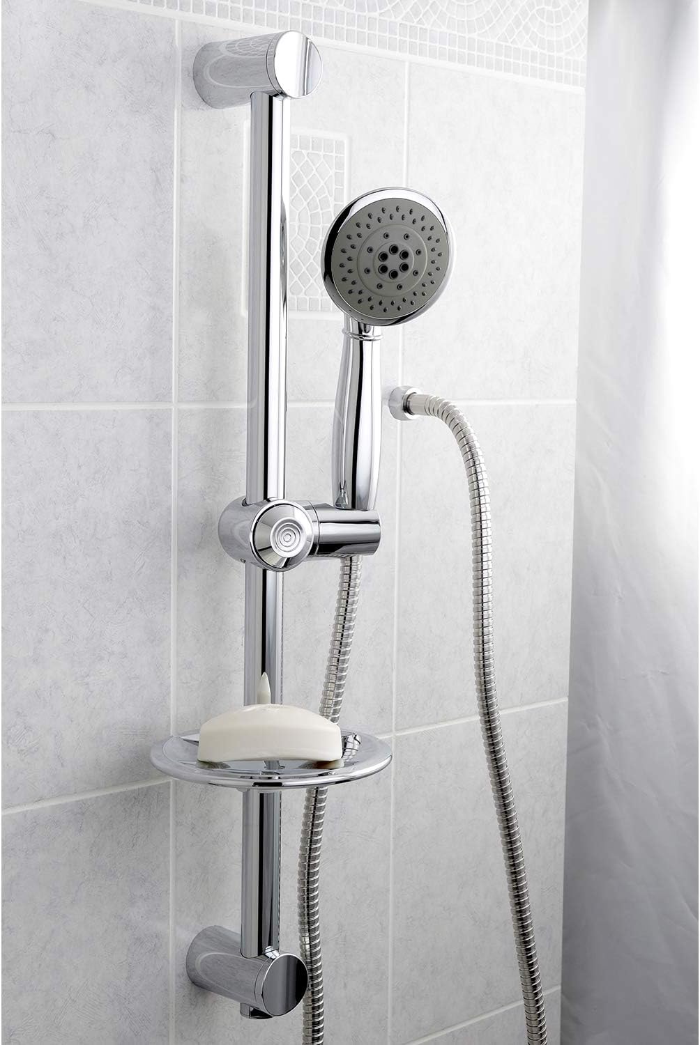Kingston Brass KX2522SBB Showerscape 5-Function Hand Shower with Slide Bar Kit, Polished Chrome