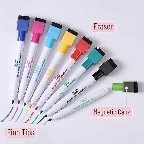 Miniatura 5 de Mr. Pen - Pizarra de borrado en seco, 12.5 x 9.5 pulgadas con 8 marcadores de borrado en seco y 2 imanes de tablero, pizarra blanca de borrado en