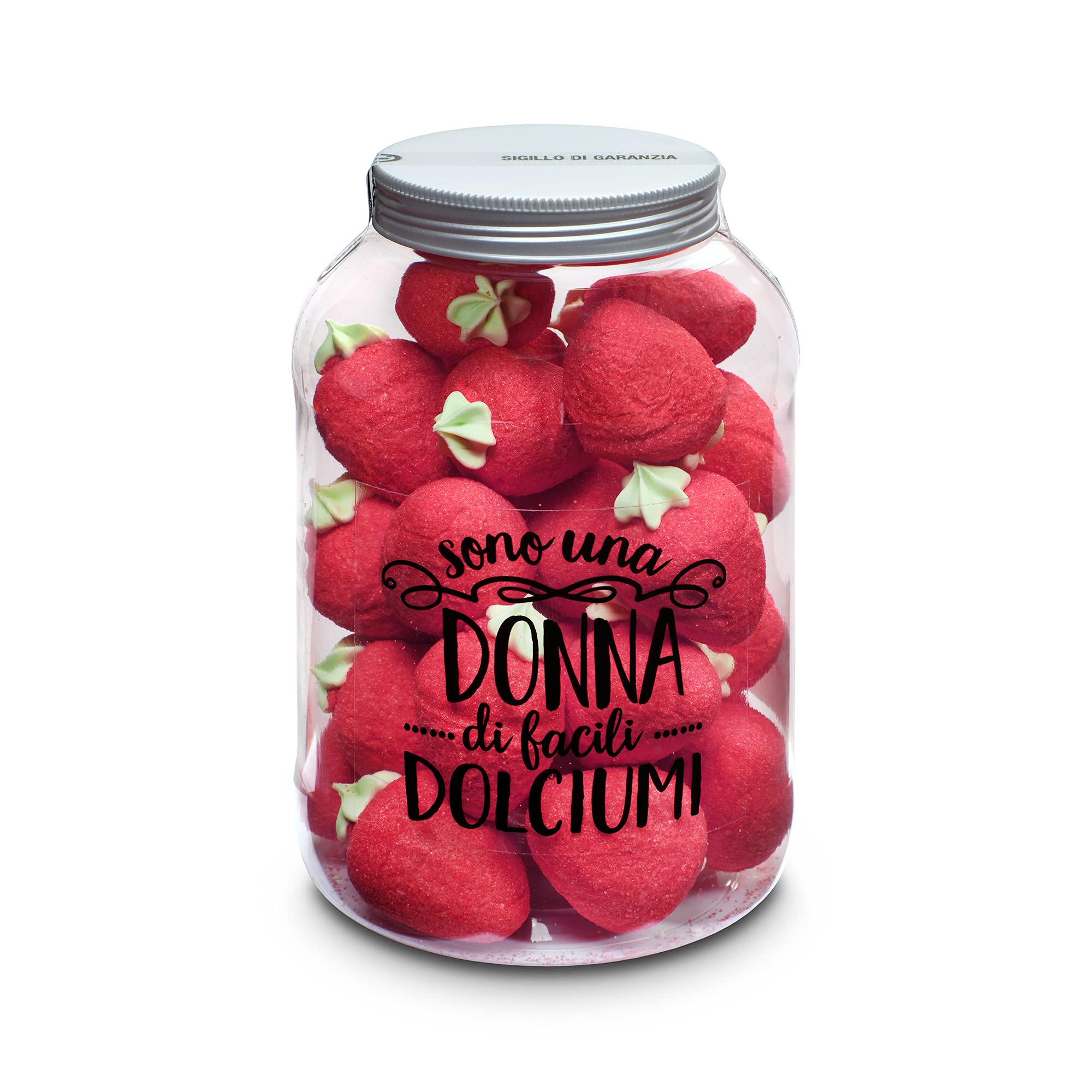 CASA DEL DOLCE Paquet XXL Fraises, Marshmallow à la forme et au Goût de Fraise 500 g, Doux et Délicieux, Made in Italy, Idées Cadeaux pour les Fêtes