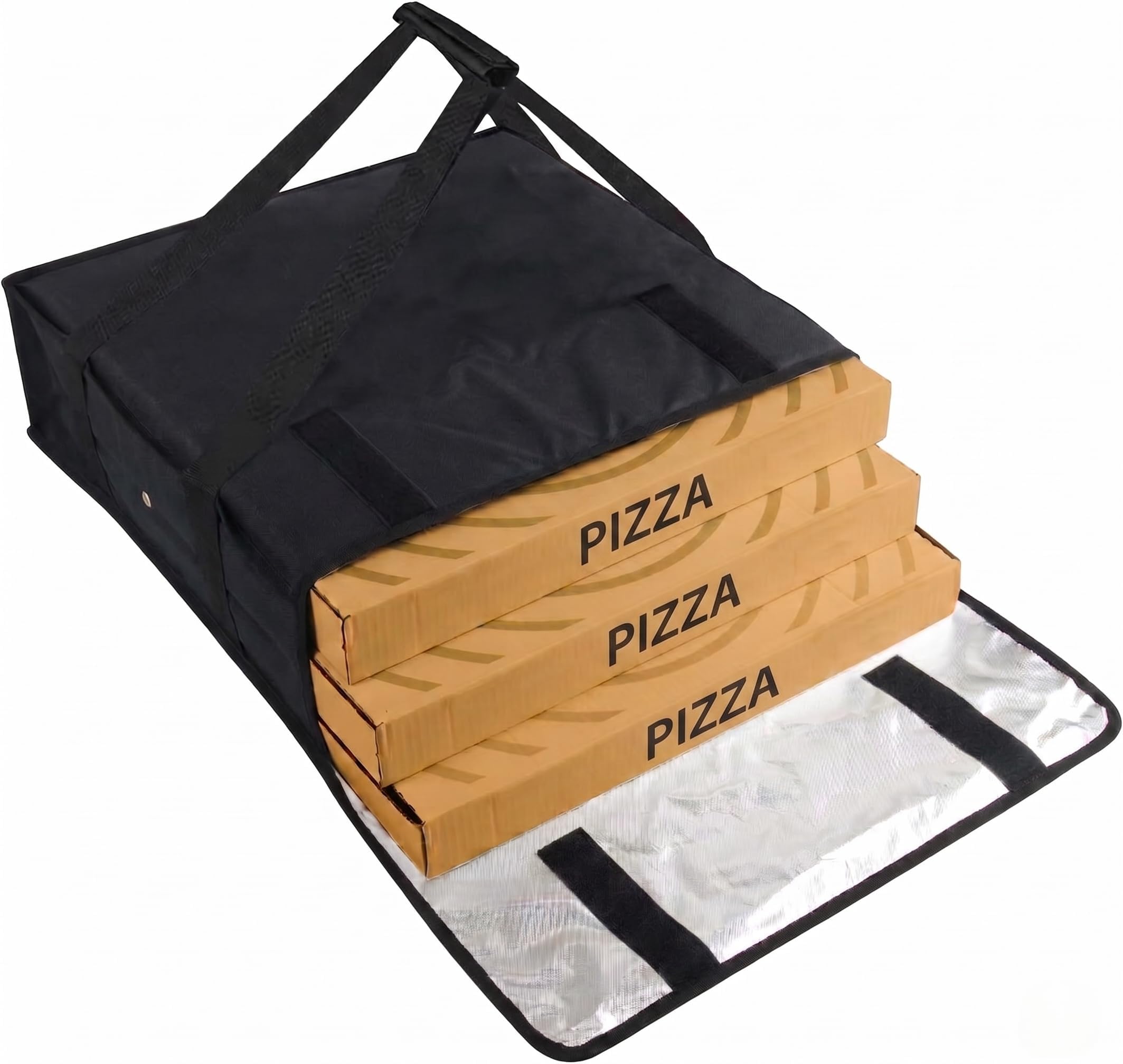 Trail maker Pizza Bags for Delivery, Insulated Pizza Delivery Bag for Delivery Drivers, 20" x 20" x 6" Pizza Warmer Bags for Carry Hot, Commercial Food Warmers for Catering, Pizza Carrier, Black