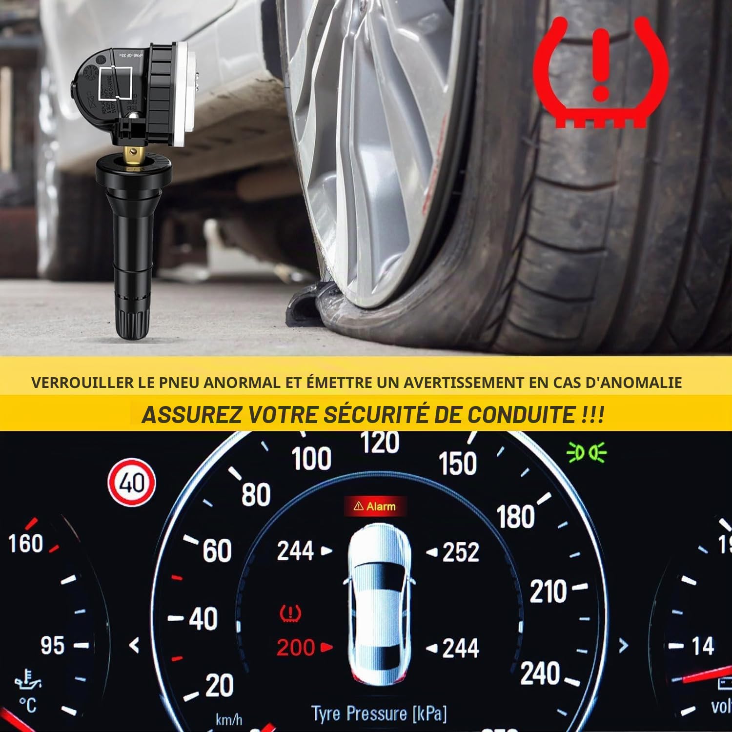 Lot de 4 capteurs de pression des pneus TPMS RDKS 433 MHz pour Opel Antara Corsa Insignia Meriva Mokka Zafira Capteur TPMS 13506028 13594222