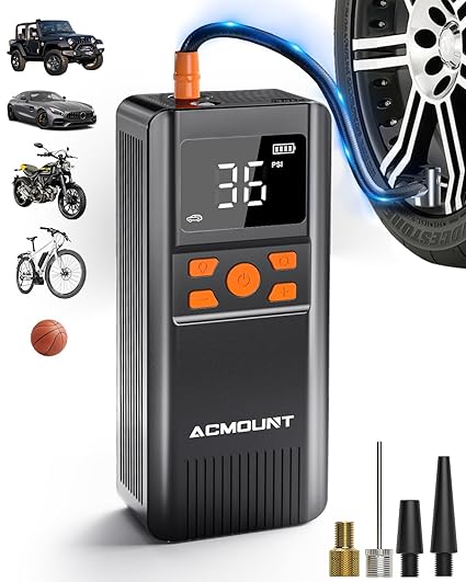 Tire Inflator Portable Air Compressor, 2X Faster Inflation, 150PSI Cordless Tire Inflator with LCD Screen