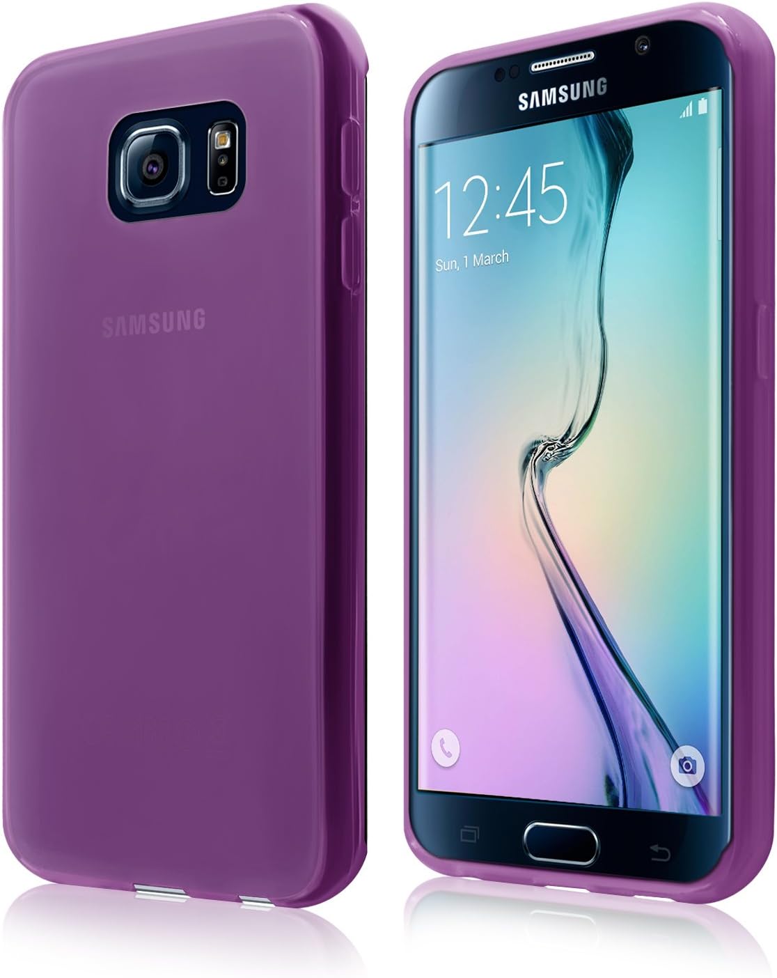 Cbus Wireless Matte Finish TPU Silicone Gel Case/Cover for Samsung Galaxy S6 Edge - Semi Transparent Purple