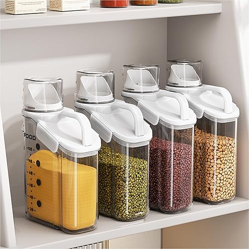 Miniatura 1 de LANGMINGDE 1 recipiente de cereales de almacenamiento de cereales, recipientes herméticos grandes de almacenamiento de alimentos secos de 2.8L95