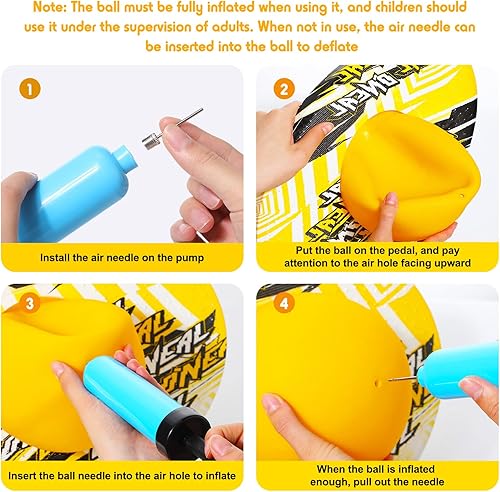 Miniatura 5 de Junkin 2 piezas de Pogo Ball Pogo - Tabla de truco, tabla de equilibrio de juguete con bomba y cubierta de agarre fuerte para diversión desafío