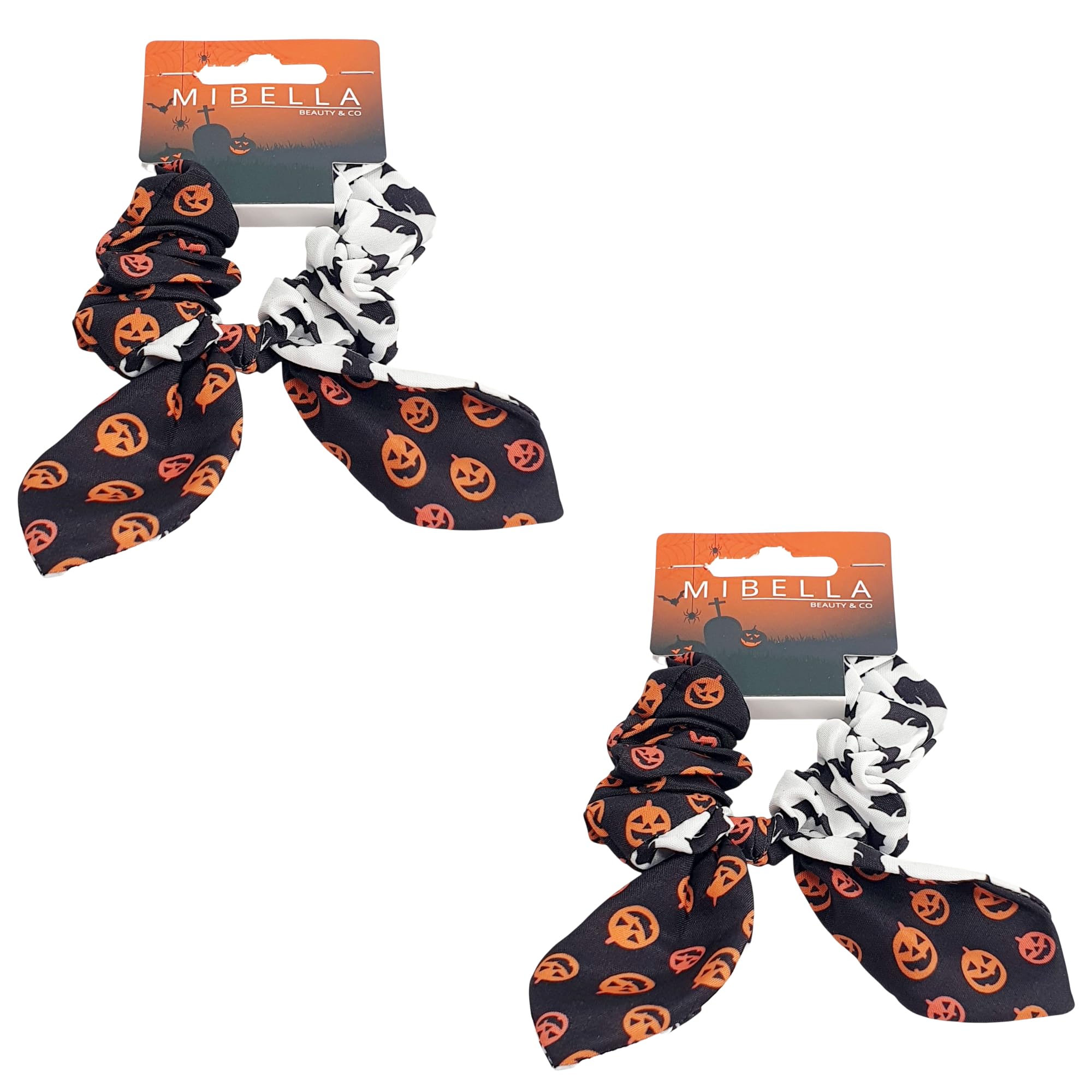 Mibella Beauty & Co Halloween Haarreif Set 2 Stück – Glitzer-Fledermaus Design In Schwarz-Orange, Gruseliges Kostümzubehör Für Kinder
