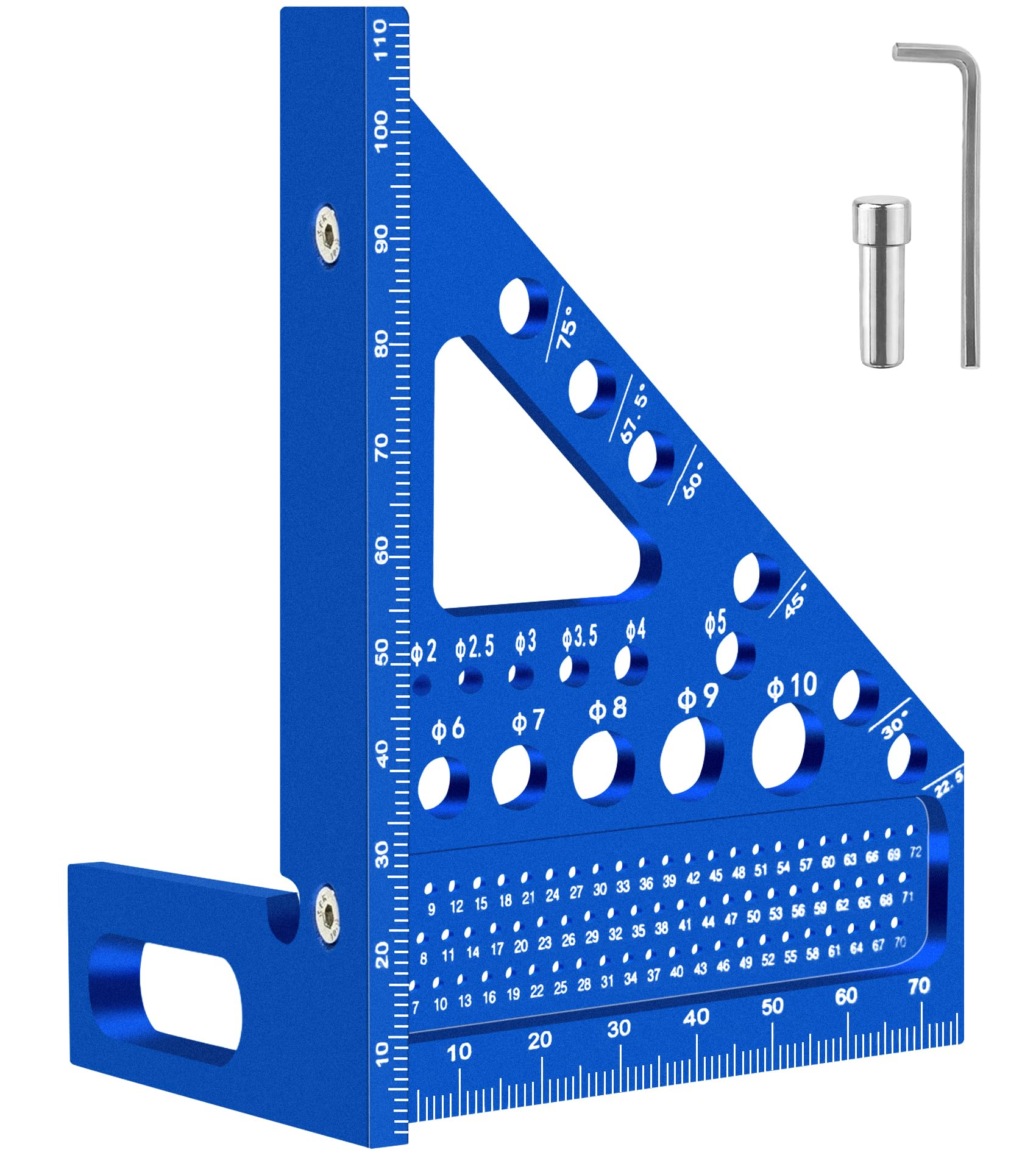 3D Carpenter Square 22.5°-90°, Quick Square Measuring Tools, Multifunctional Carpentry Aluminium Ruler for Tracing and Marking