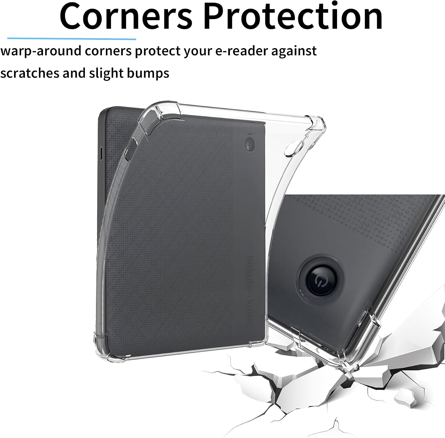 Clear Case for 7 inch Kobo Libra Colour(Model N428, 2024) and Kobo Libra 2(Model N418, 2021), Includes a Screen Protector - Ultra Clear Soft Flexible TPU Back Cover, Transparent.
