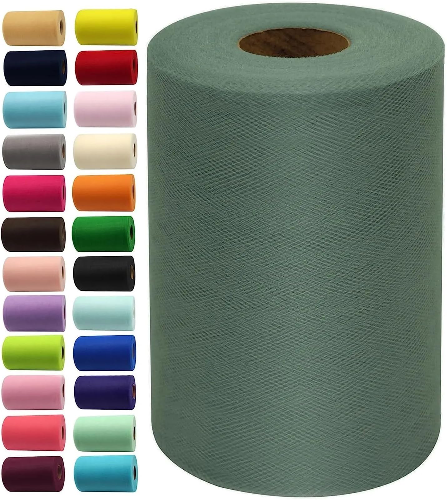 Tulle Fabric Roll White Tulle Fabric 15cm by 200 YD Spool Ribbon for DIY Wedding Decorations Craft Supplies(Color15)