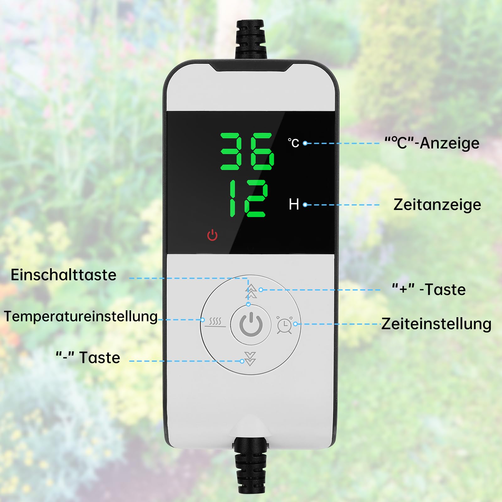 WADEO Heizmatte für Pflanzen groß, 55 w Sämlinge Heizmatte Wärmematte mit Thermostat 5°C bis 45°C, Gewächshaus Wärmematte Wasserdicht mit Timerfunktion, für Setzlingskeimung Sämling Germination