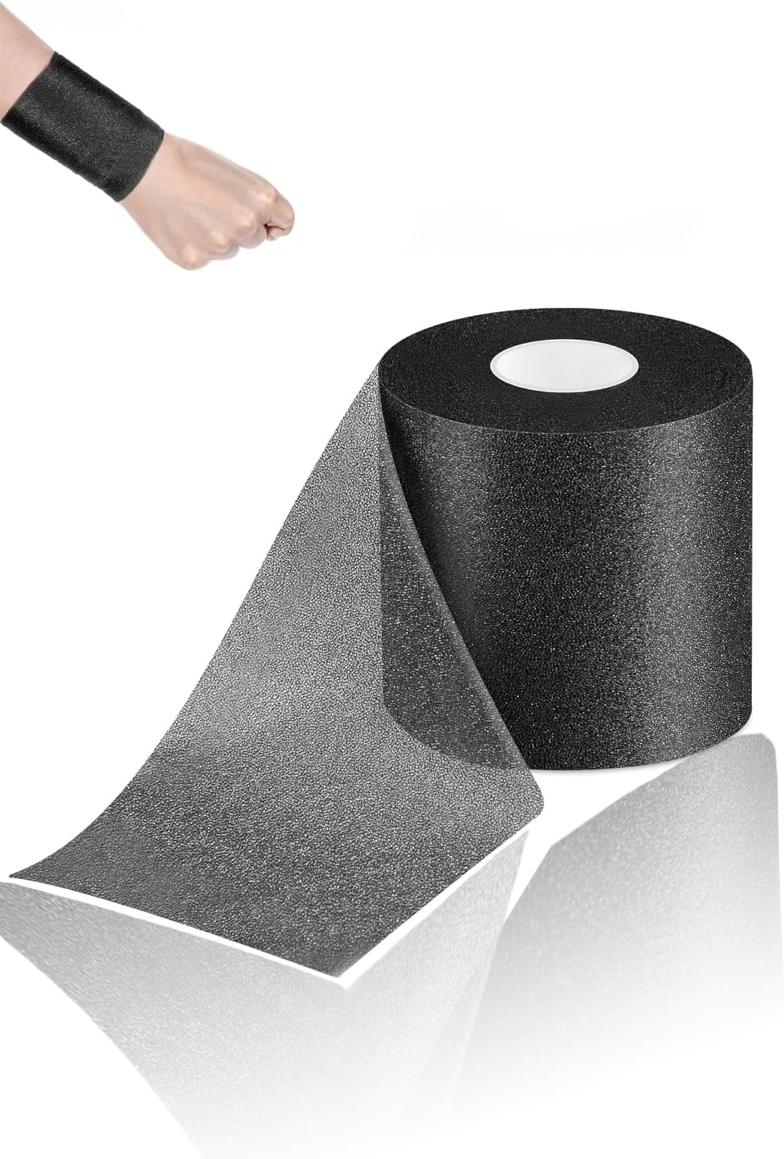Versatile Foam Underwrap Tape for Athletic Support - 30 Yards Pre-wrap for Wrists, Elbows, Knees, Ankles, and Hair - 2.76 Inches Width - Black Color