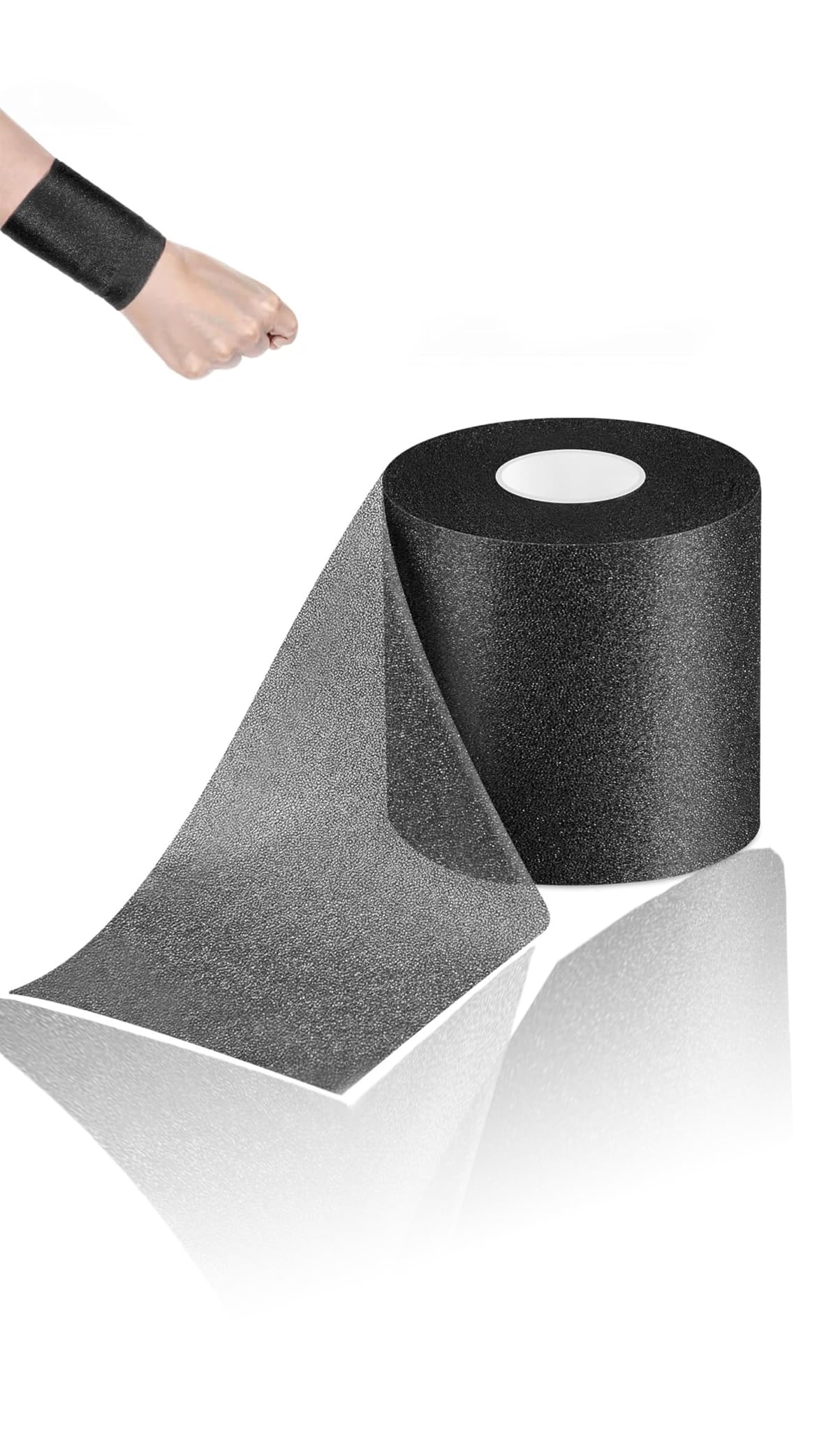 Versatile Foam Underwrap Tape for Athletic Support - 30 Yards Pre-wrap for Wrists, Elbows, Knees, Ankles, and Hair - 2.76 Inches Width - Black Color