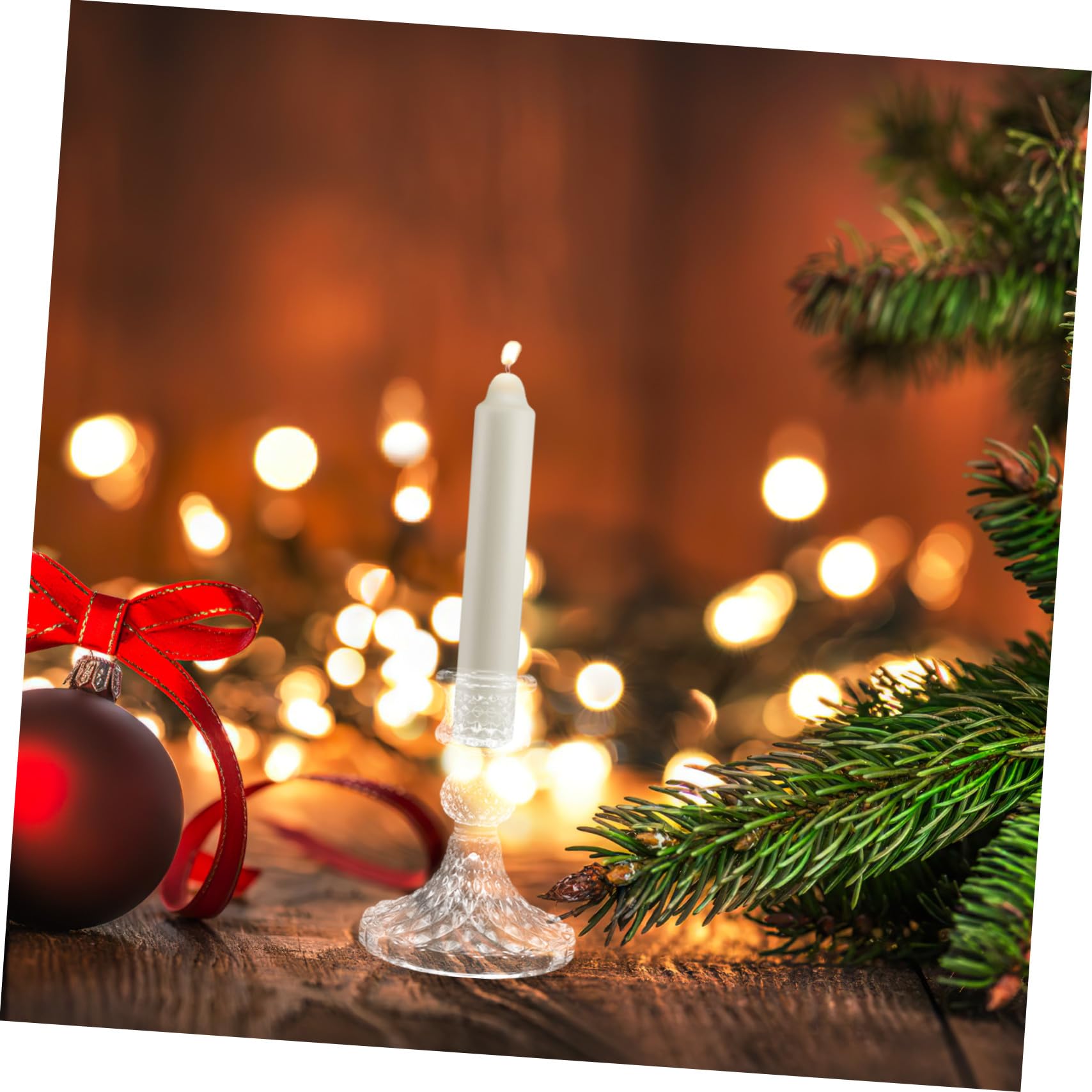 PRETYZOOM 6pezzi Portacandele in Vetro Trasparente Conici Centrotavola per Candele Decorazioni da Tavolo per Feste Natale Matrimonio San Uso da Scrivania e Eventi