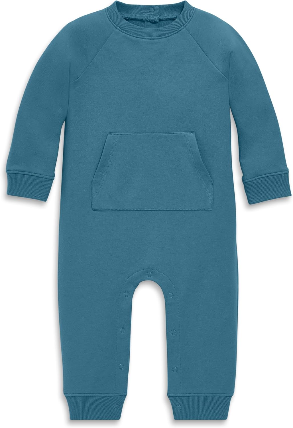 Primary Baby Sweatshirt Romper – Cozy Cotton One-Piece with Snap Legs