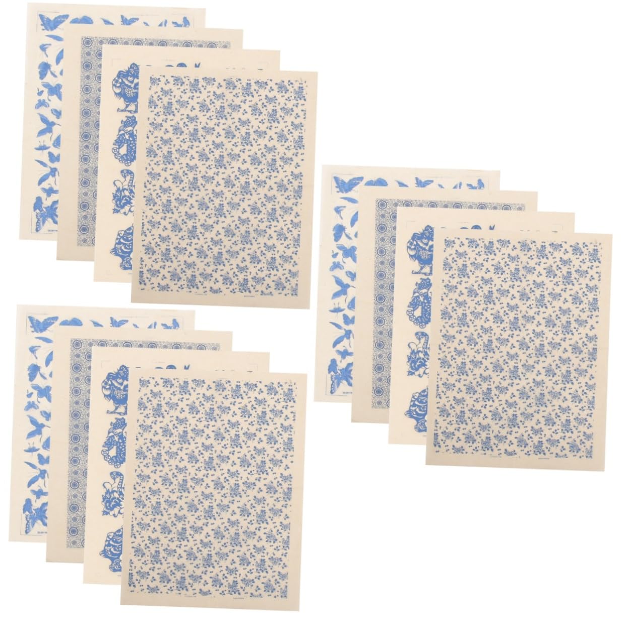 NUOBESTY 12feuilles Papier Pour Décalcomanies Couleur Pour Haute Température Papier De Décoration Pour -émail Poterie