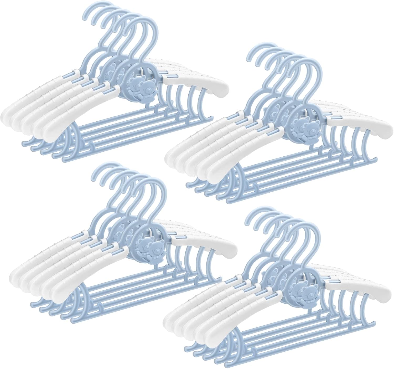 Newthinking 20 Pack Baby Hangers for Clothes, Extendable Plastic Baby Newborn Hangers with Space