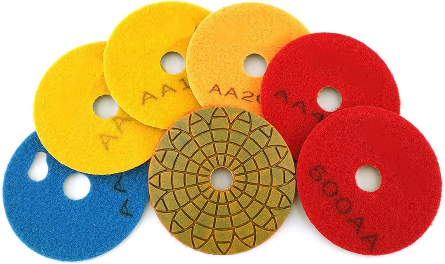 YEJIANGHUA 6pcs/セット4インチスーパーダイヤモンド研磨パッド Natural (Color : NO 4, Size