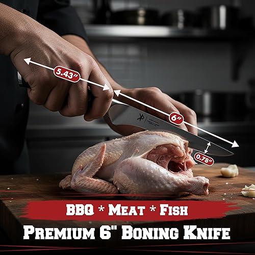 Miniatura 4 de Kitchen perfection Juego de tallado de barbacoa para carne, cuchillo de corte de pechuga de 12 pulgadas + cuchillo de deshuesado de 6 pulgadas con