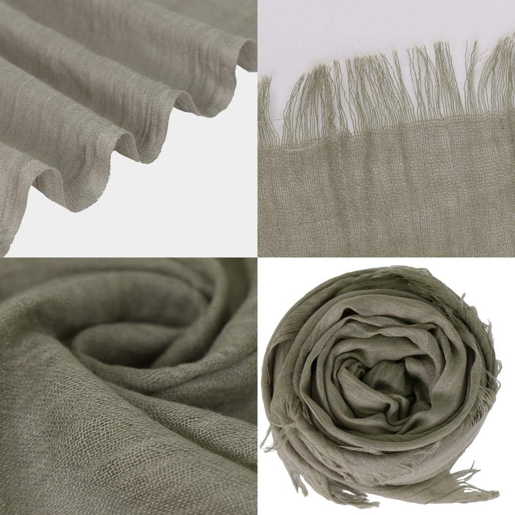 LMVERNA Women Summer Scarf Large Long Line Beach Shawl Lightweight with Fringed Headscarf Gauze Shawl and Wrap - Image 3