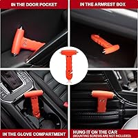 Vista 5 de Martillo de seguridad para automóvil, paquete de 2, martillo de escape de emergencia automático con rompedor de ventana y cortador de cinturón