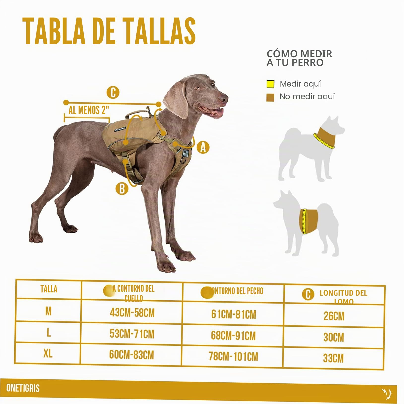 OneTigris CAMELUS Mochila para perros, para camping, senderismo, para perros de tamaño M/L (M, marrón coyote)
