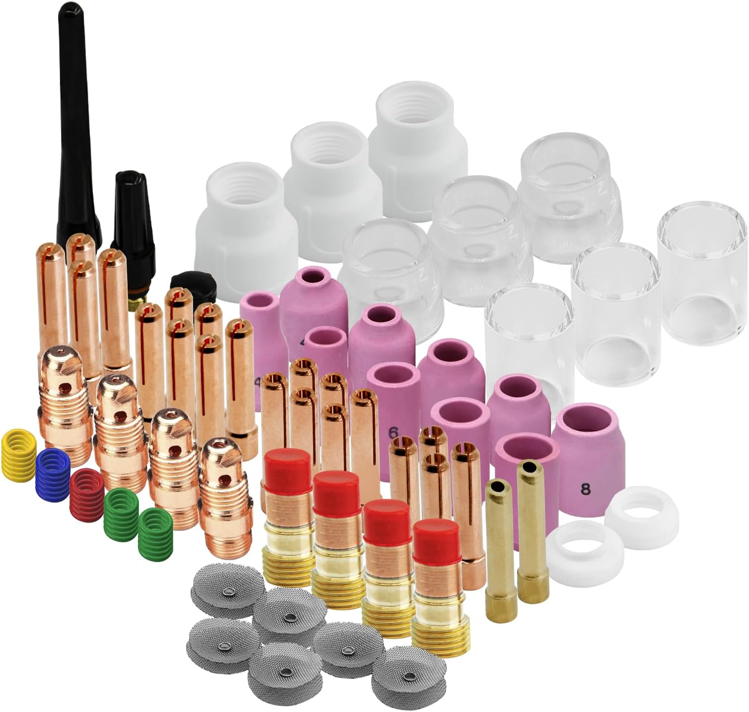 90PCS TIG Welding Torch Accessories Glass Cup Alumina Nozzle Stubby Gas Lens #12 Kit for TIG WP-17/18/26